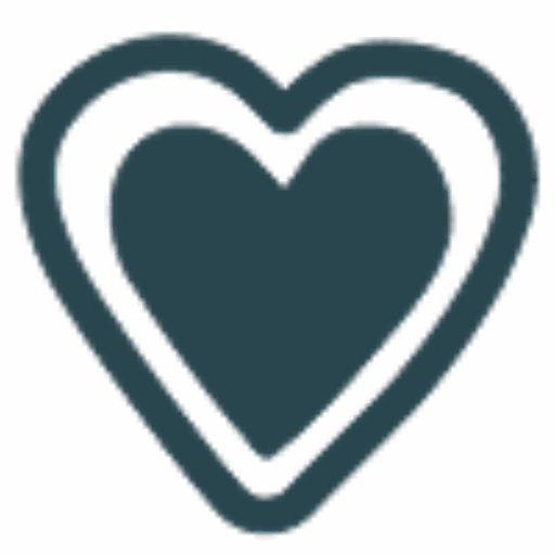 A simple heart icon with an inner and outer outline in dark tones.